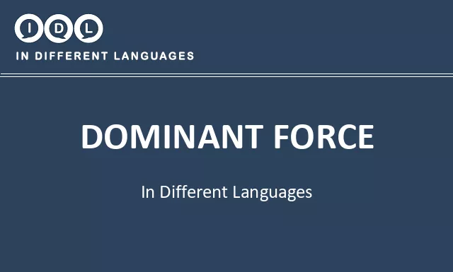 Dominant force in Different Languages - Image