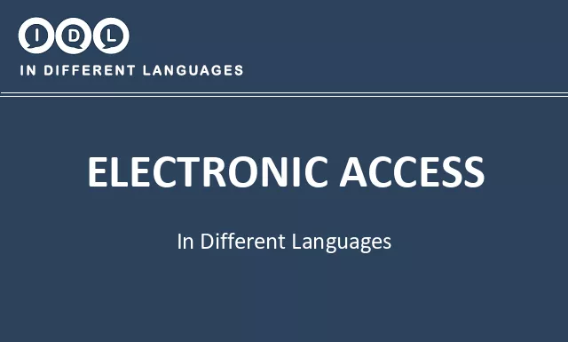 Electronic access in Different Languages - Image