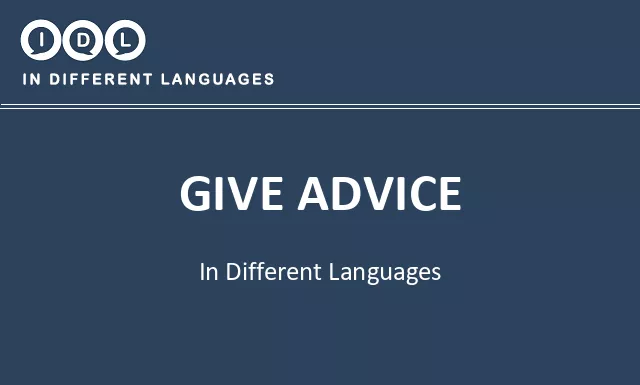 Give advice in Different Languages - Image