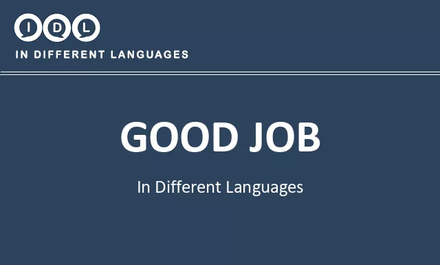 Good job in Different Languages - Image