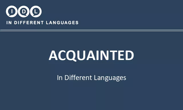 Acquainted in Different Languages - Image