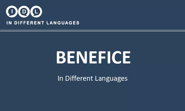 Benefice in Different Languages - Image