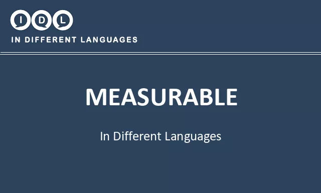Measurable in Different Languages - Image