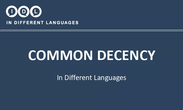 Common decency in Different Languages - Image
