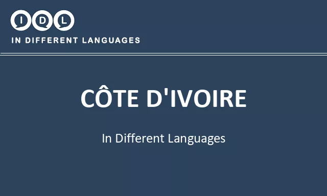 Côte d'ivoire in Different Languages - Image
