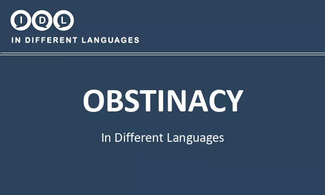 Obstinacy in Different Languages - Image