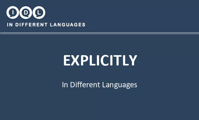 Explicitly in Different Languages - Image