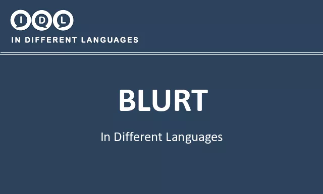 Blurt in Different Languages - Image