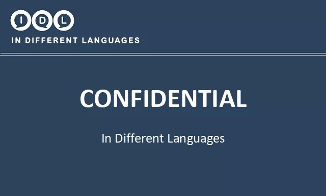 Confidential in Different Languages - Image