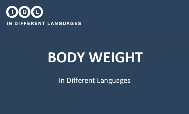 Body weight in Different Languages - Image