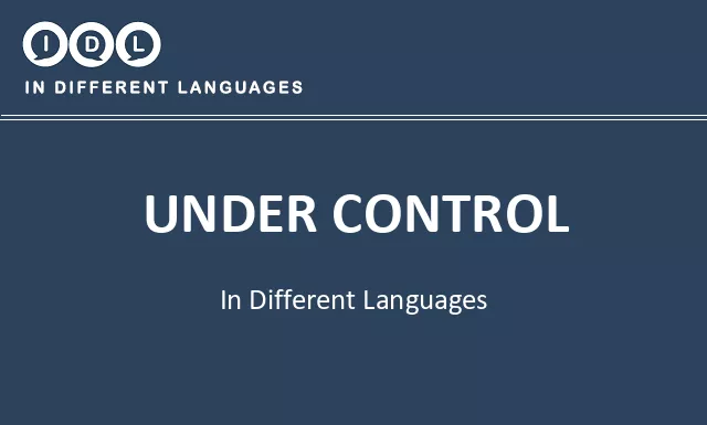 Under control in Different Languages - Image