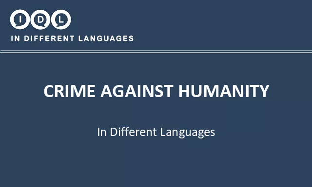 Crime against humanity in Different Languages - Image