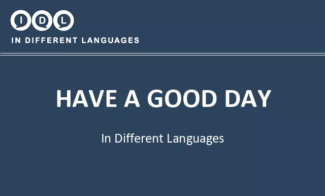 Have a good day in Different Languages - Image