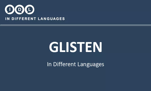 Glisten in Different Languages - Image