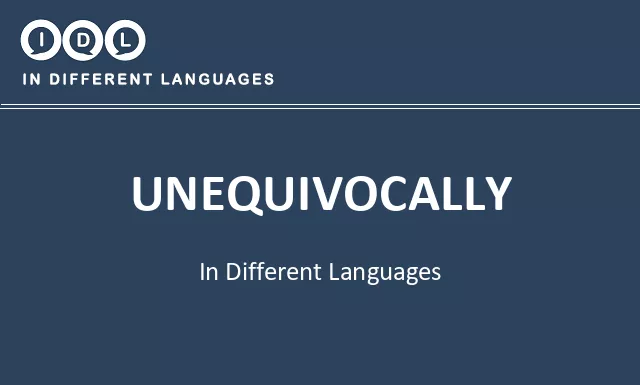 Unequivocally in Different Languages - Image