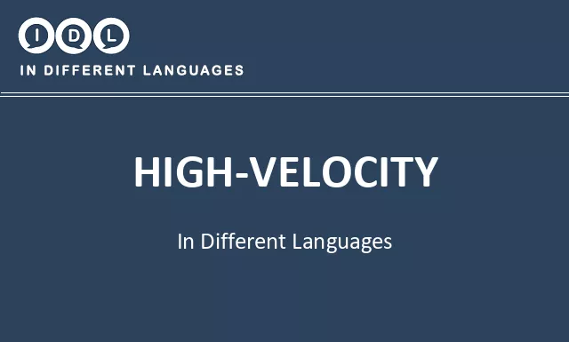 High-velocity in Different Languages - Image