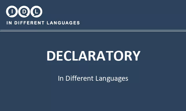 Declaratory in Different Languages - Image