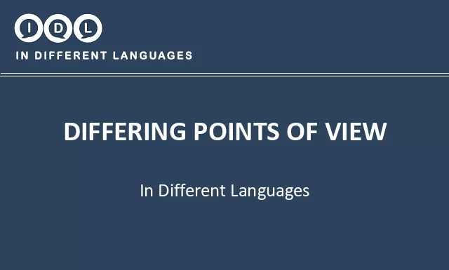 Differing points of view in Different Languages - Image