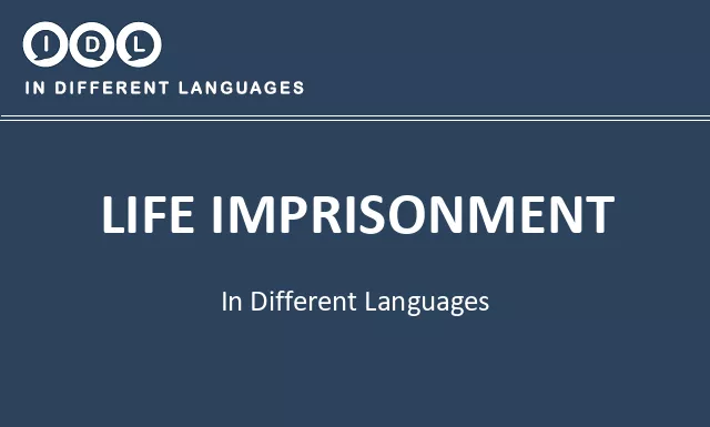 Life imprisonment in Different Languages - Image