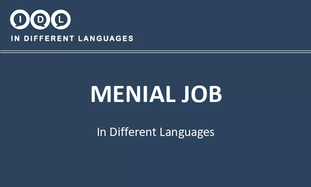 Menial job in Different Languages - Image