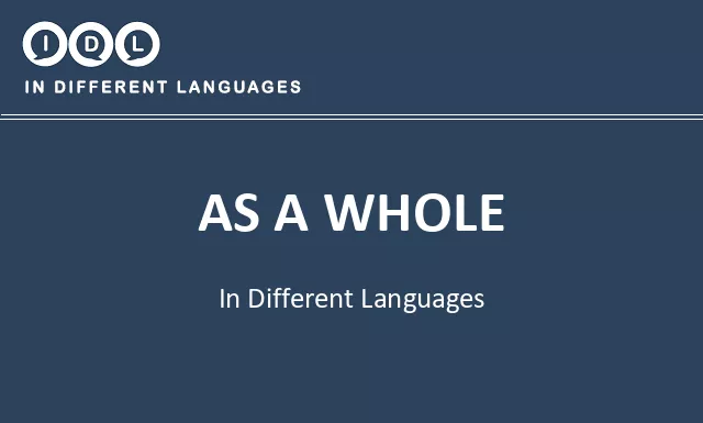 As a whole in Different Languages - Image