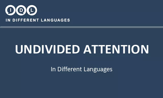 Undivided attention in Different Languages - Image