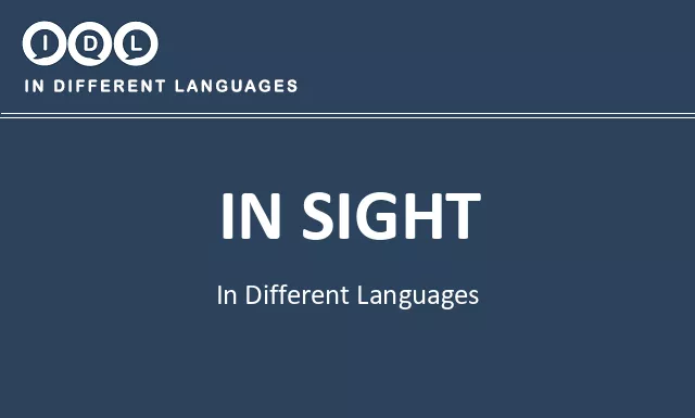 In sight in Different Languages - Image