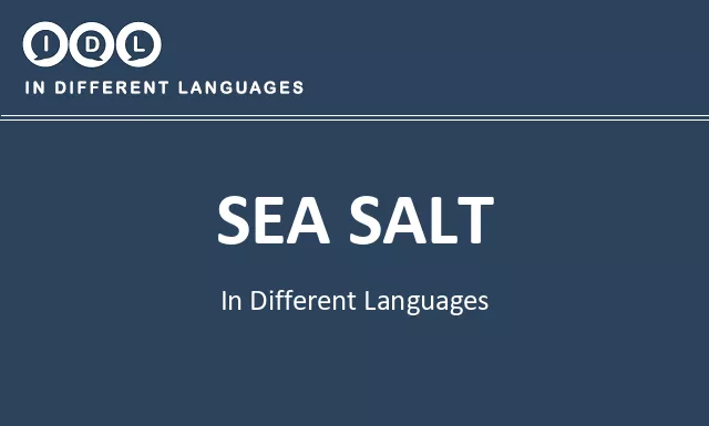 Sea salt in Different Languages - Image
