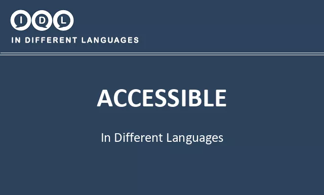 Accessible in Different Languages - Image