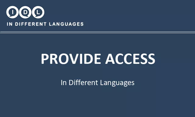 Provide access in Different Languages - Image