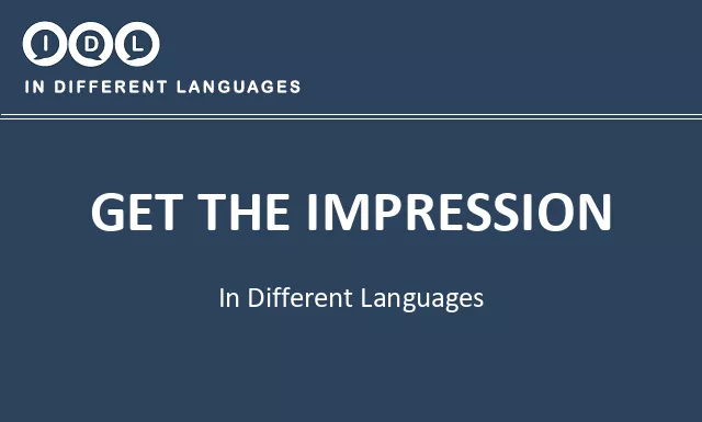 Get the impression in Different Languages - Image
