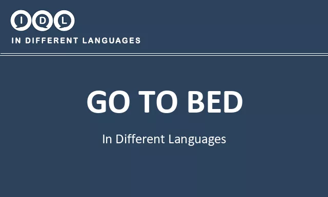 Go to bed in Different Languages - Image