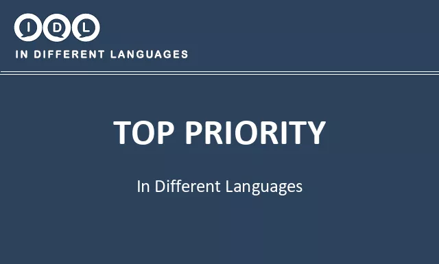 Top priority in Different Languages - Image