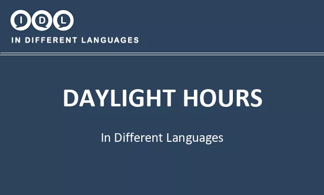 Daylight hours in Different Languages - Image