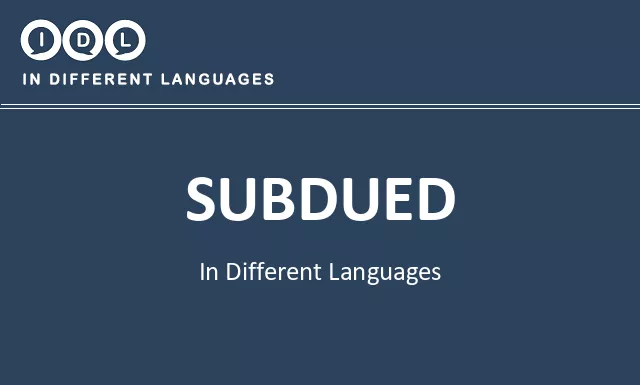 Subdued in Different Languages - Image