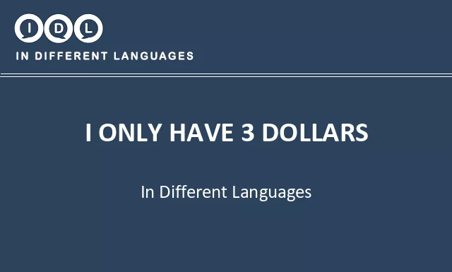 I only have 3 dollars in Different Languages - Image