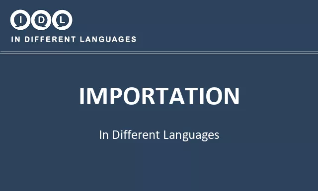 Importation in Different Languages - Image