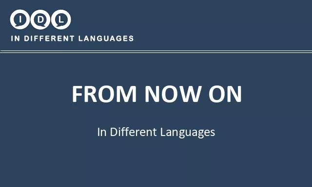 From now on in Different Languages - Image