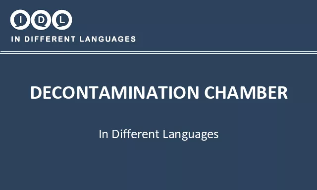 Decontamination chamber in Different Languages - Image