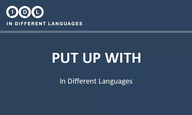 Put up with in Different Languages - Image