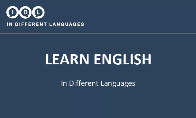Learn english in Different Languages - Image