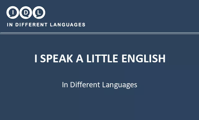 I speak a little english in Different Languages - Image