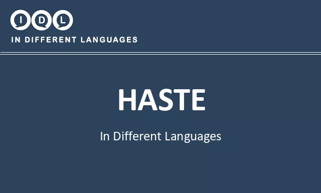 Haste in Different Languages - Image