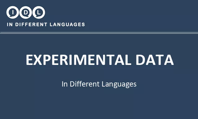 Experimental data in Different Languages - Image