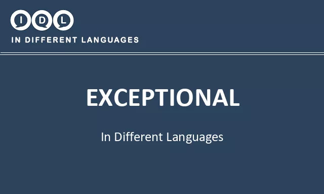 Exceptional in Different Languages - Image