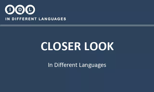 Closer look in Different Languages - Image