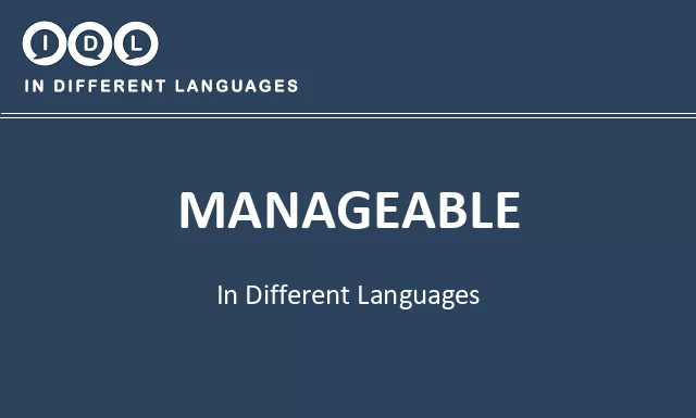 Manageable in Different Languages - Image