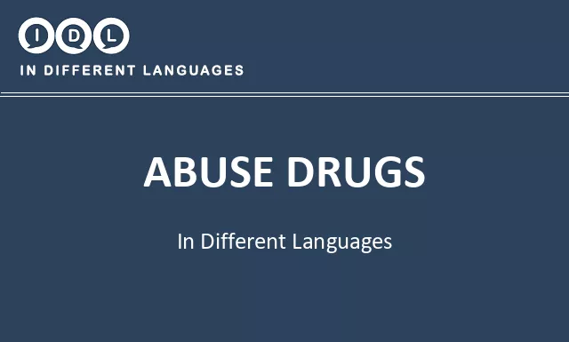 Abuse drugs in Different Languages - Image