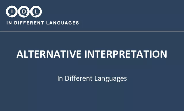 Alternative interpretation in Different Languages - Image