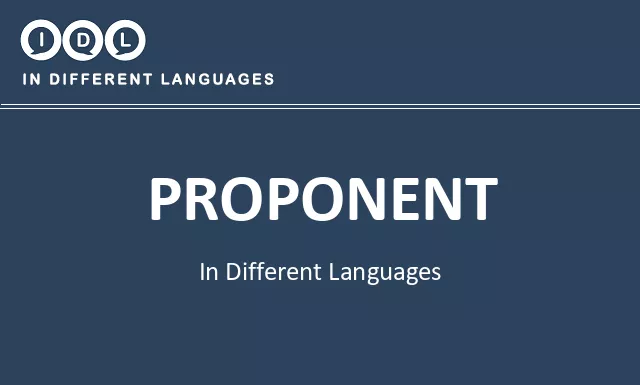 Proponent in Different Languages - Image